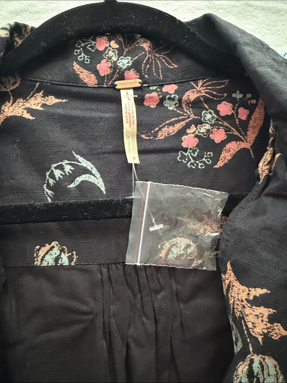 Free People Black Floral Ruffled V-Neck Romper - Picture 8 of 9